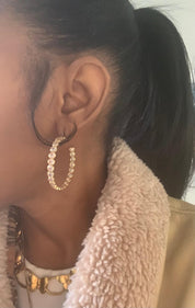 Floating Bezel Crystal Hoop Earrings