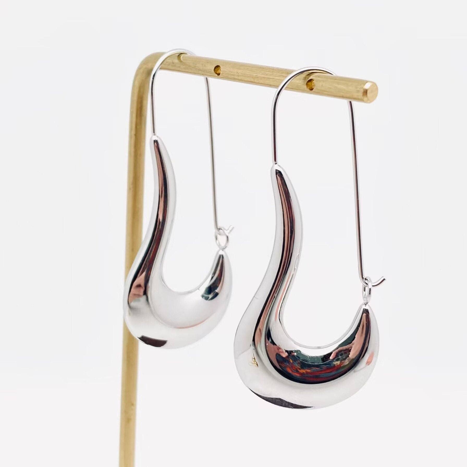 Geometric Sculptural Hoop Earrings