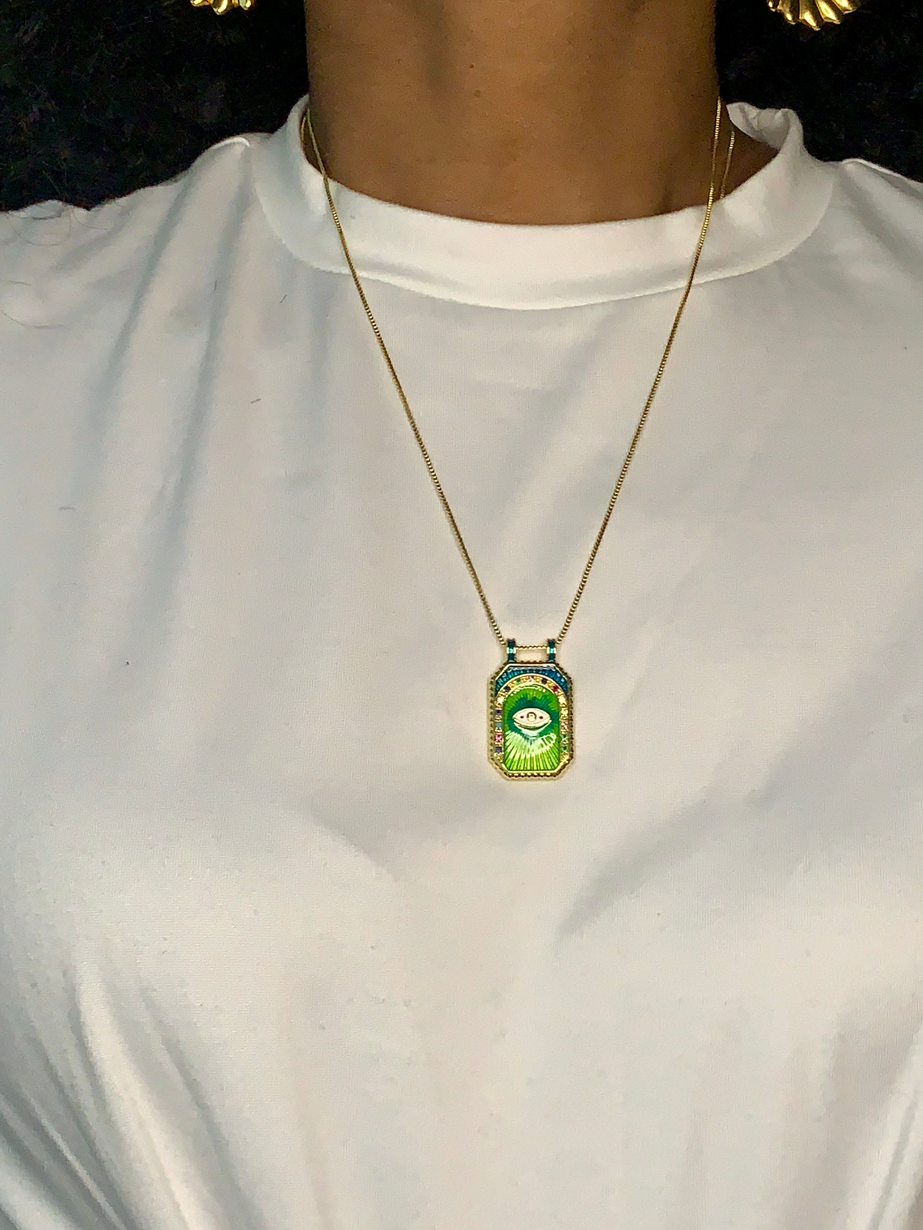 Main Character Evil Eye & Heart Necklace