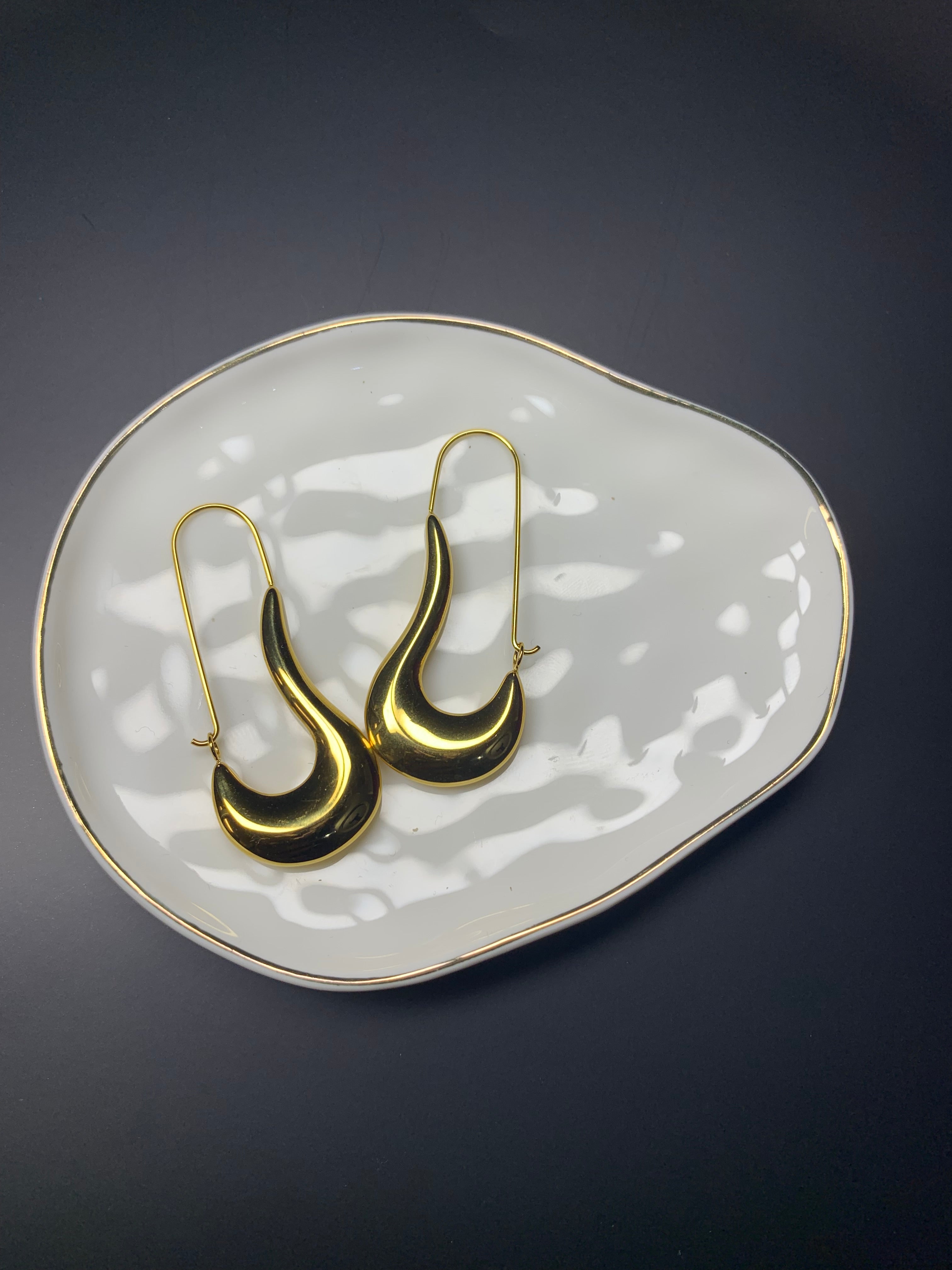 Geometric Sculptural Hoop Earrings