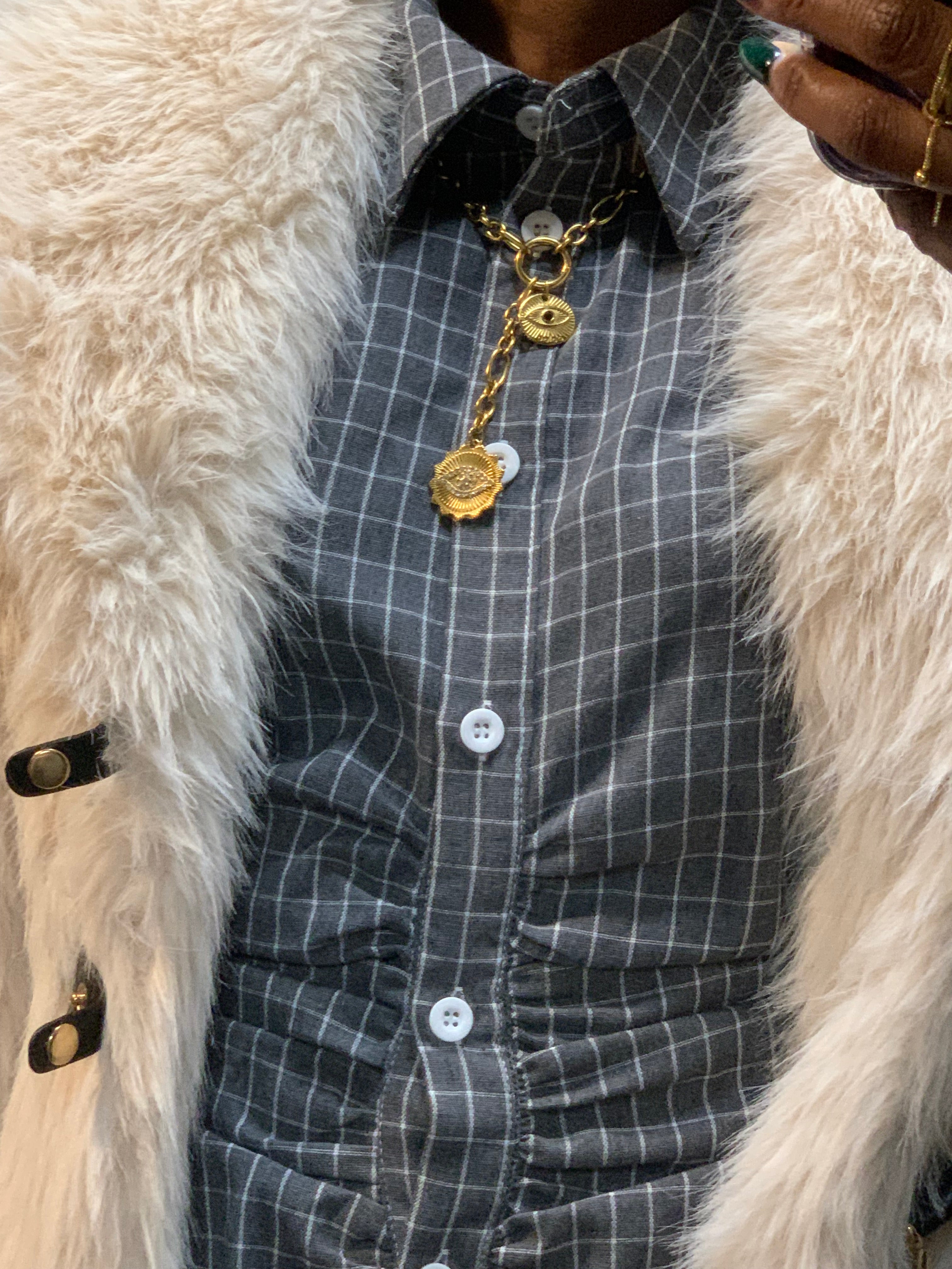 Evil Eye Coin Charm Necklace